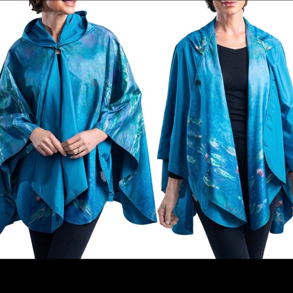 Raincaper, Monet "Water Lillies" design Rain Poncho - Picture 3 of 10